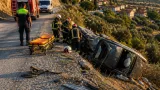 Burdur Akyayla yakınlarında şarampole devrilen otomobil: 1 ölü, 1 yaralı