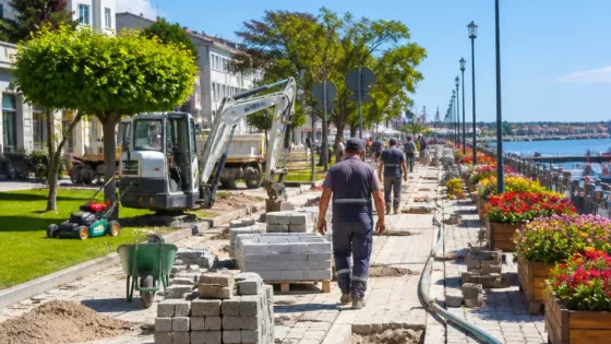 Gelibolu’da altyapı ve çevre düzenlemesi çalışmaları hız kesmeden sürüyor