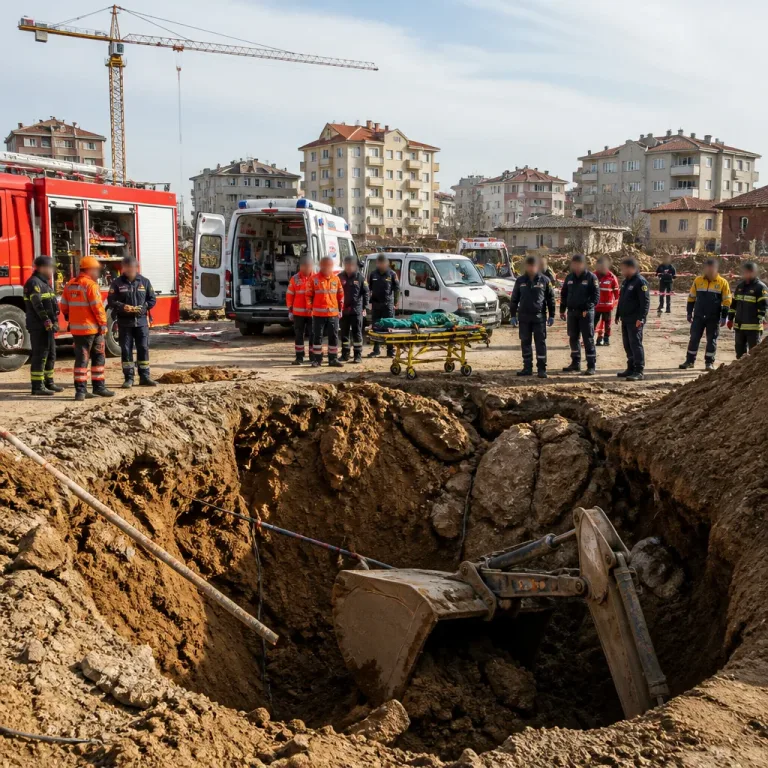 Denizli'de temel kazısında göçük: Kepçe operatörü hayatını kaybetti