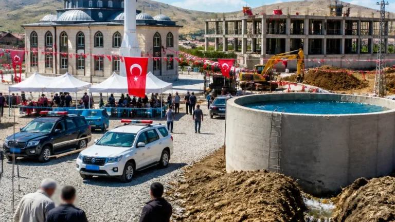Bitlis Valisi Karakaya'nın Güroymak ziyaretinde cami, su çalışmaları ve okul inşaatı incelendi