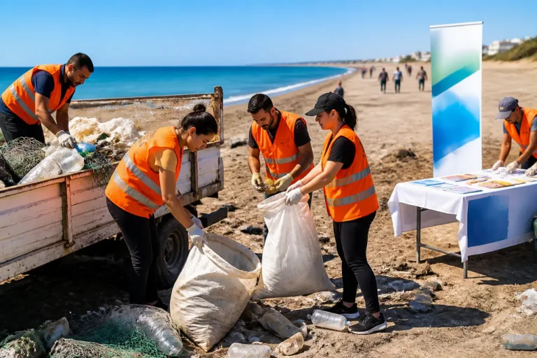 Sunar Yatırım çalışanları Karataş sahilinde 'Plastiksiz Temmuz' temizliği yaptı