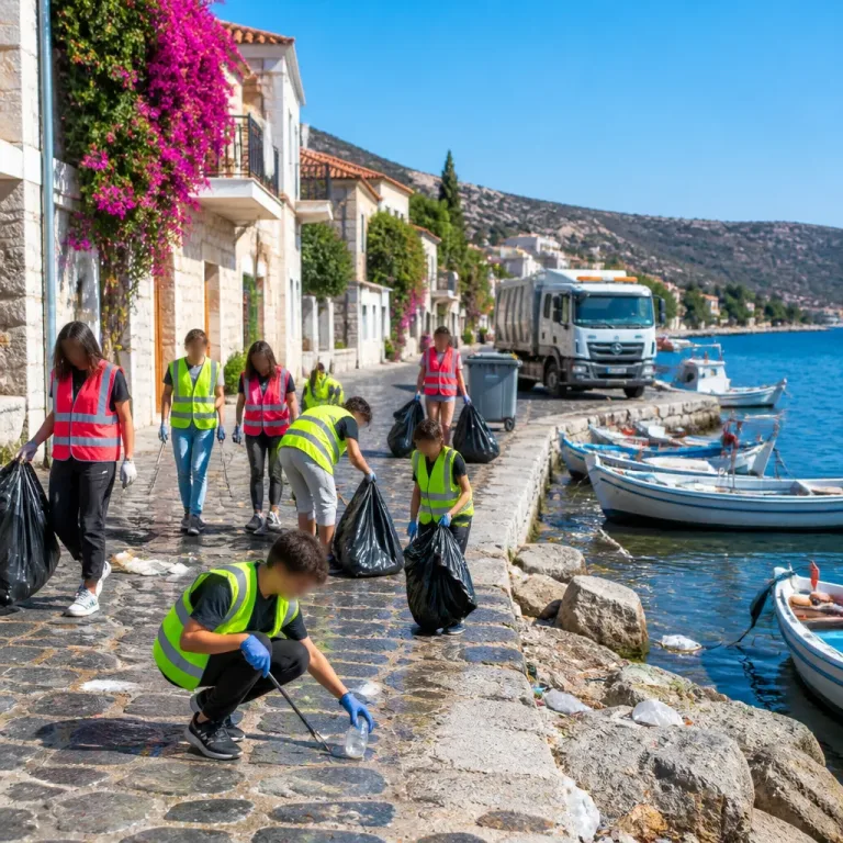 15 ülkeden 25 genç Mudanya'da sahil ve cadde temizliği yaptı