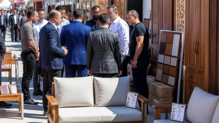 DEVA heyeti Hatay Mobilya Festivali’ndeki esnaf taleplerini dinledi