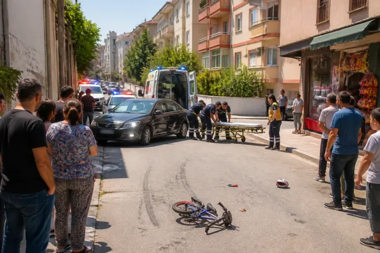 Eskişehir Odunpazarı'nda bisikletli çocuğa çarpan araç kazaya neden oldu