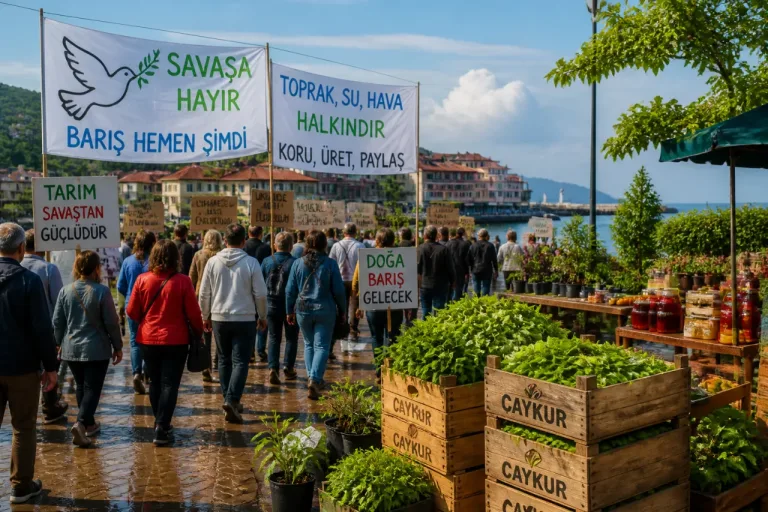 Fındıklı'da NATO karşıtı yürüyüşte çay üreticisi talepleri ve çevre kaygıları öne çıktı