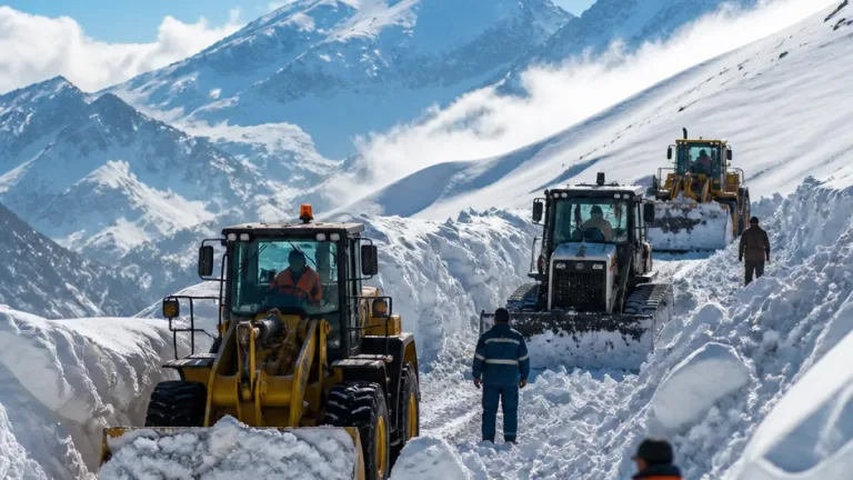 Hakkari'de Cilo Sat Buzul Gölleri yolunda karla mücadele sürüyor
