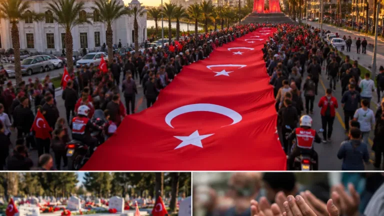 İskenderun’da 15 Temmuz yürüyüşü: Kent kırmızı beyaza büründü