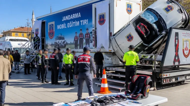 Kars Akyaka'da takla simülasyonuyla emniyet kemeri farkındalığı yükseldi