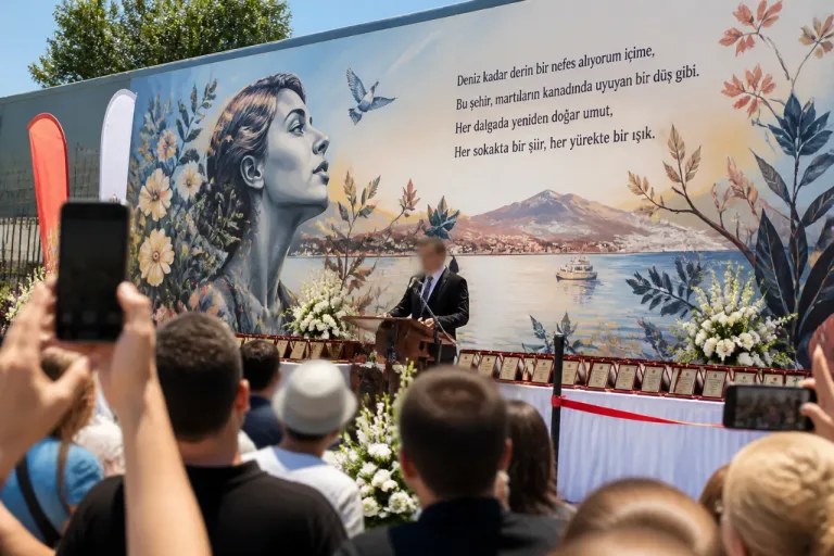 Karşıyaka'da Alaybey'de Metin Altıok duvar resmi açıldı