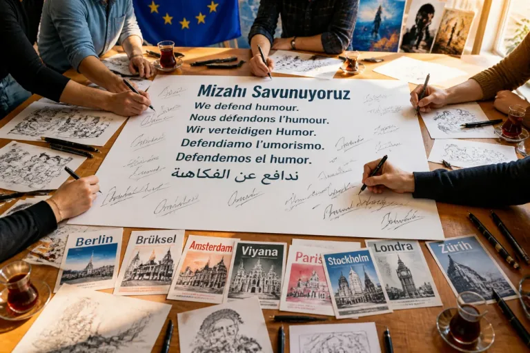 Avrupa’dan geniş dayanışma: Sanatın ve mizahın cezalandırılması eleştiriliyor