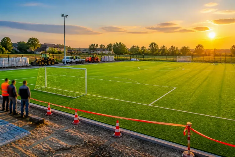 Meriç'te yeni futbol sahası tamamlanıyor, kısa sürede hizmete girecek