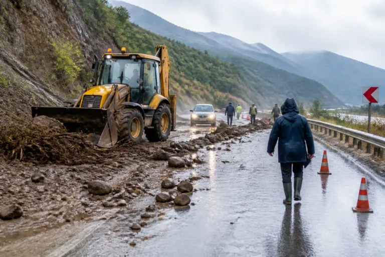 Oltu'da sağanak sele yol açtı, Oltu-Olur yolunda ulaşım kontrollü açıldı