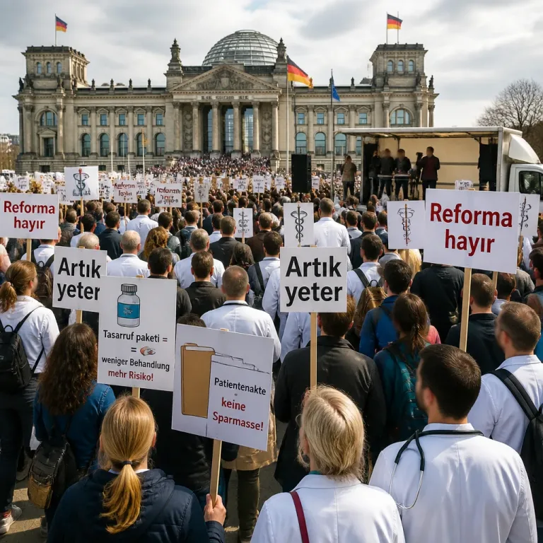 Almanya'da sağlık reformu planına karşı büyük protesto: Federal Meclis önünde yüzlerce gösterici